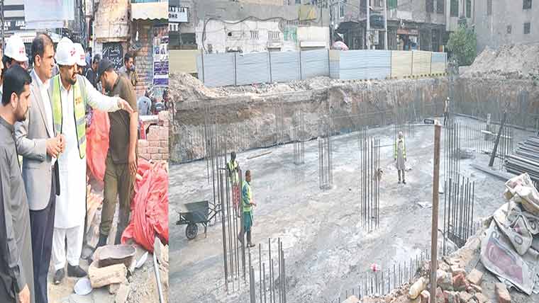  گھنٹہ گھر کے اطراف 5پارکنگ پلازوں کی تعمیر تیزی سے جاری