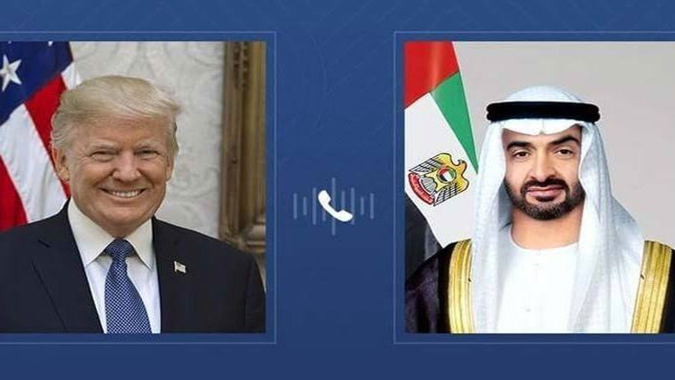 ٹرمپ اور اماراتی صدر کا ٹیلیفونک رابطہ، مشرق وسطیٰ صورتحال پر گفتگو