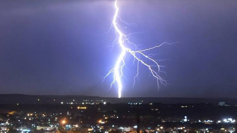  آسمانی بجلی گرنے  سے دو بھینسیں ہلاک 