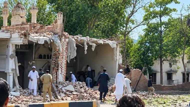 کوہاٹ دھماکے میں شہیدمسجد کی تعمیرِ نو کا کام شروع ہوگیا