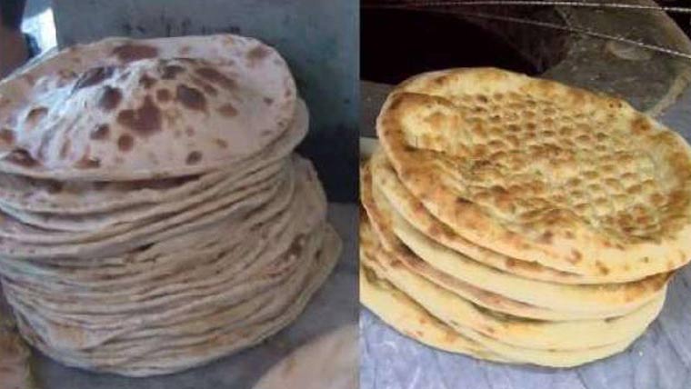 گندم، آٹا مہنگا ہونے پر روٹی، نان کی قیمت میں اضافہ 