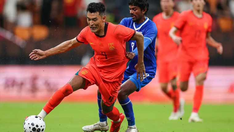 چین نے دوستانہ فٹ بال میچ میں  مالدیپ کو 3-0سے شکست دے دی 