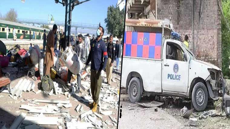 خیبرپختونخوا:ٹریفک پولیس کے 3اہلکار شہید، 4دہشتگرد ہلاک:بلوچستان میں تھانہ،ریلوے ٹریک اڑا دیا