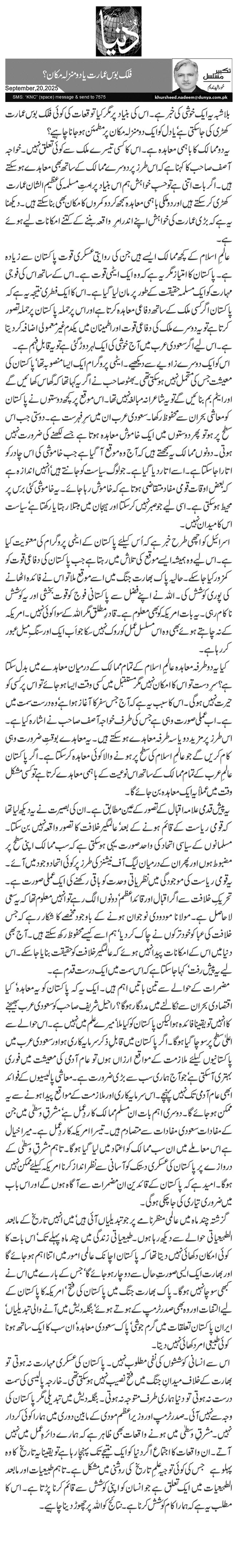 فلک بوس عمارت یا دو منزلہ مکان؟