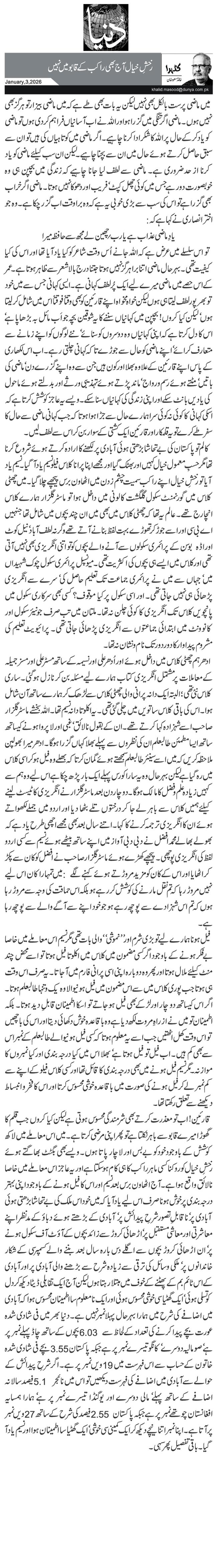 رخشِ خیال آج بھی راکب کے قابو میں نہیں 