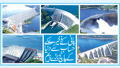 پانی کے ذخیرے کے حساب سے دنیا کے پانچ بڑے ڈیم 