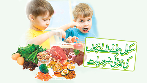 سکول جانے والے بچوں کی غذائی ضروریات