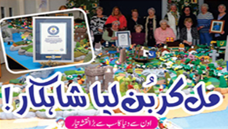 مل کر بُن لیا شاہکار!اون سے دنیا کا سب سے بڑا نقشہ تیار