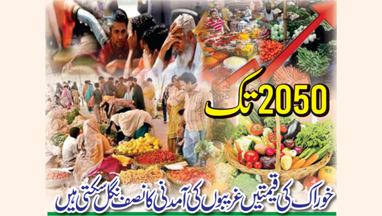 2050 تک  خوراک کی قیمتیں غریبوں کی آمدنی کا نصف نگل سکتی ہیں