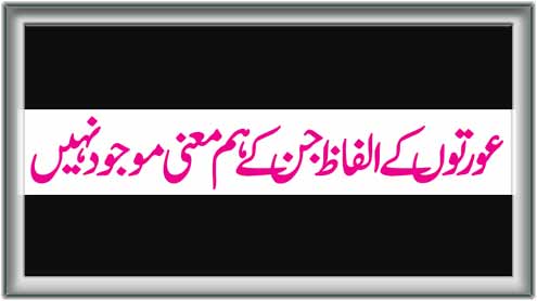 عورتوں کے الفاظ جن کے ہم معنی موجود نہیں 